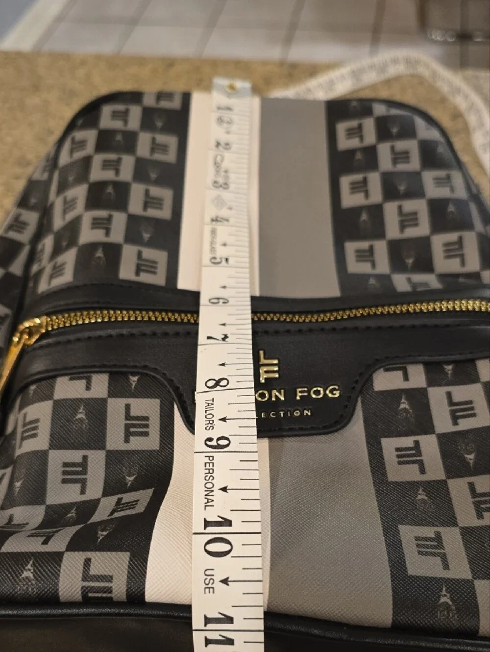 London Fog Black and Gray Logo-Print Men's Backpack